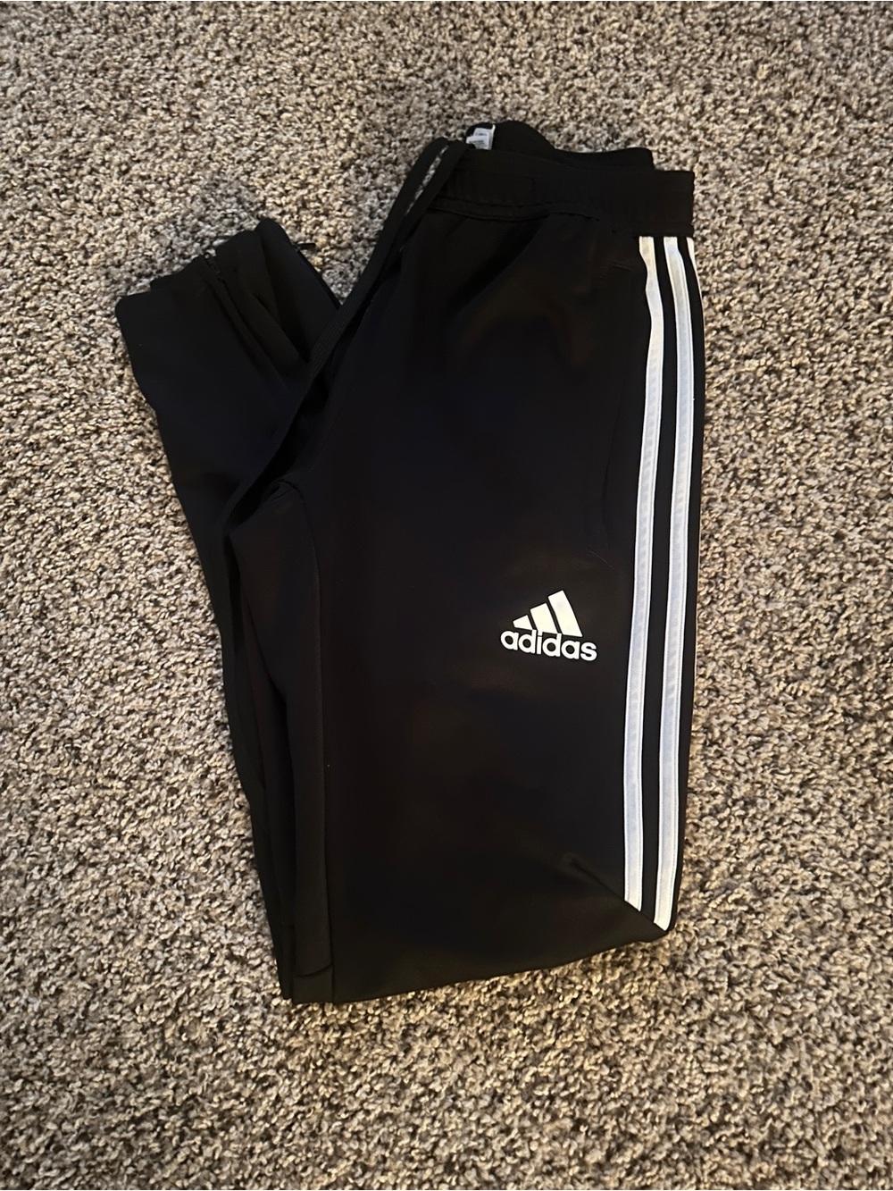 adidas Black Jogger Sweatpants with White 3-Stripes